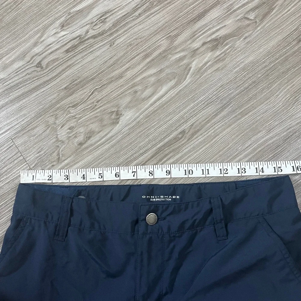Columbia PFG Omni-Shade Convertible Hiking Pants Mens 31x28 Navy Blue Zip Off